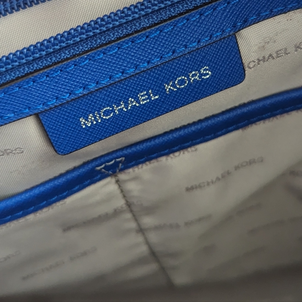 MICHAEL KORS Jet Set Saffiano Leather Royal Blue Tote LARGE - Picture 9 of 15